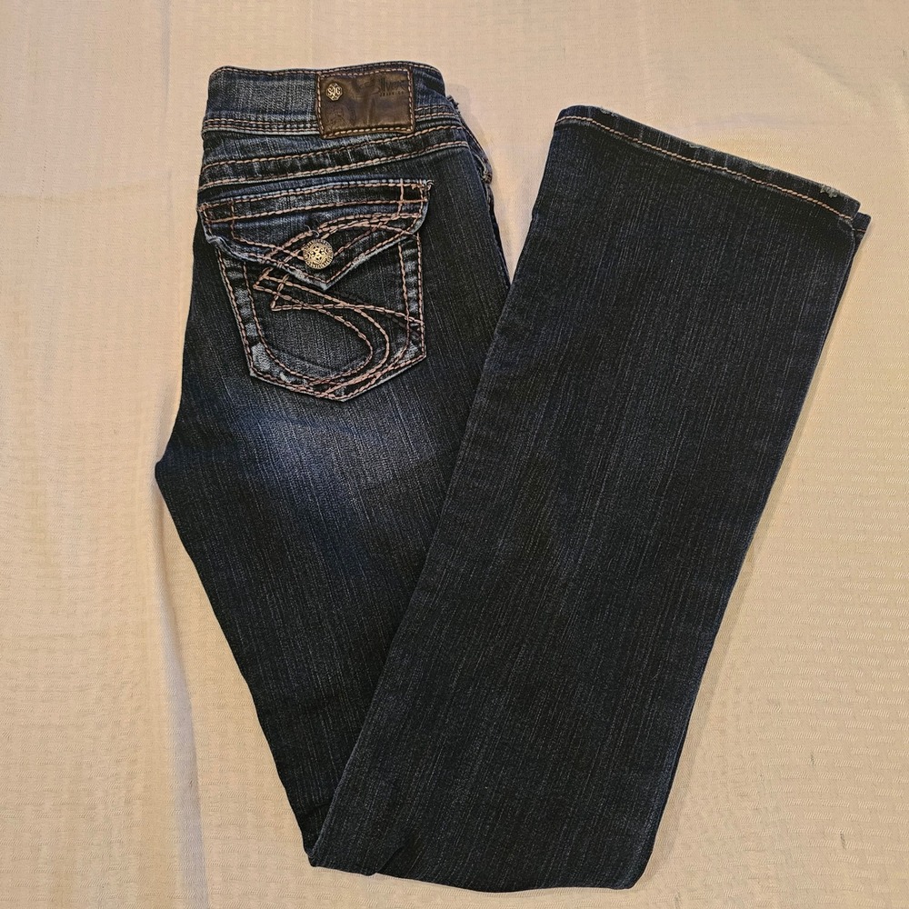 Silver Jeans Suki Surplus Women 29x34 Dark Wash Bootcut Mid Rise - Picture 4 of 7